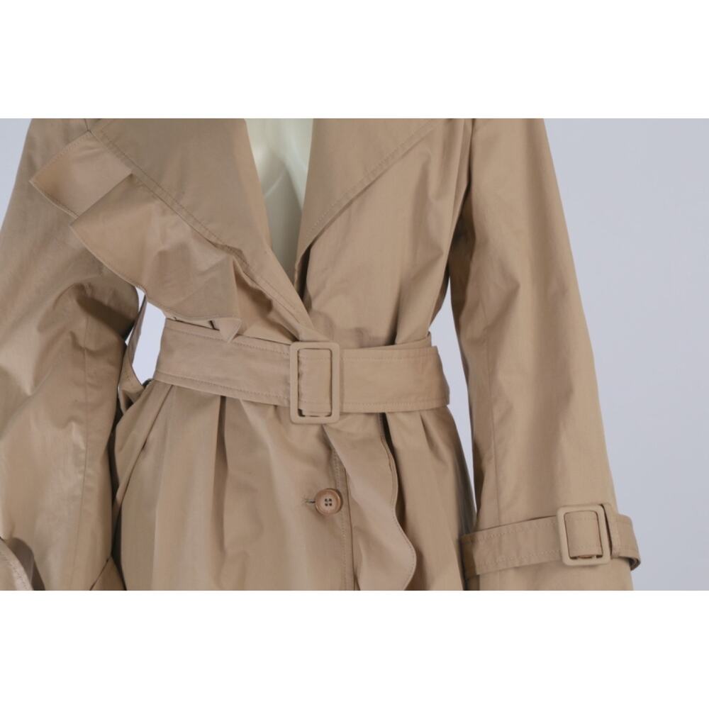 Stella McCartney Beige Cotton Long Belted Trench Winter Coat Womens Size 46 - Picture 12 of 16